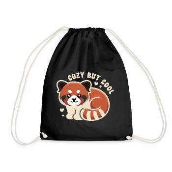Kuscheliger Roter Panda CUTE BUT COOL - Turnbeutel - Schwarz - Vorne