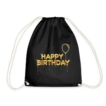 Joyeux anniversaire Liquid Gold - Noble anniversaire - Sac de sport léger - noir - Devant