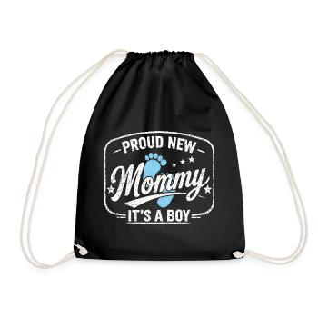 Expectant Mom & Mother, Birth Son Boy - Drawstring Bag - black - Front