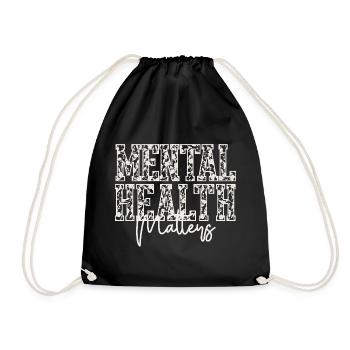 Mental Health Matters Floral Shirt – Mental Health - Drawstring Bag - black - Front