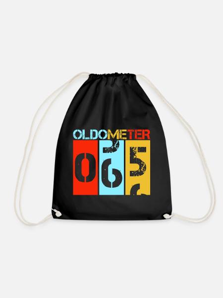 Oldometer 65. Geburtstag Retro Tacho Kunst - Turnbeutel - Schwarz