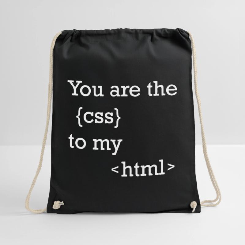 Funny programmer motif for web developers Drawstring Bag