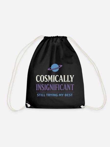 Existential humor, nihilism, humor, - Drawstring Bag - black