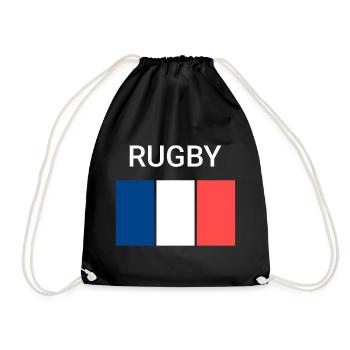 Rugby Frankreich - Turnbeutel - Schwarz - Vorne