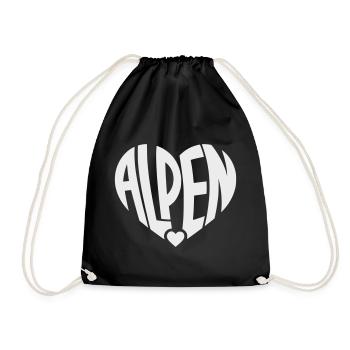 Alps Heart Logo - Drawstring Bag - black - Front