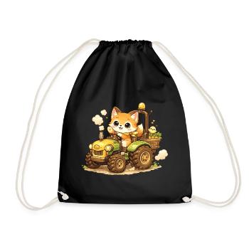 Renard sur le tracteur - Sac de sport léger - noir - Devant