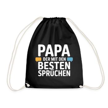 Papa Sprüche Lustig Vater Humor Geschenk - Turnbeutel - Schwarz - Vorne