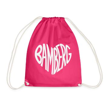 Bamberg Herz Typo - Turnbeutel - Fuchsia - Vorne