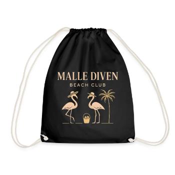 Malle Diven Beach Club Flamingo Mallorca Party - Drawstring Bag - black - Front
