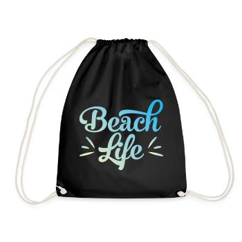 Beach Life only - Turnbeutel - Schwarz - Vorne