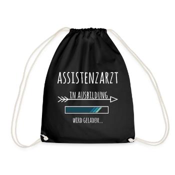 Assistenzarzt Ausbildung Medizinstudium Arzt  - Turnbeutel - Schwarz - Vorne