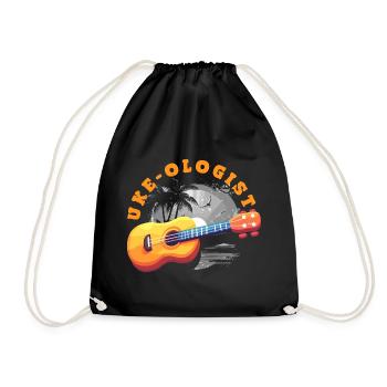 Lustiges Ukulele Designs Und Sprüche - Turnbeutel - Schwarz - Vorne