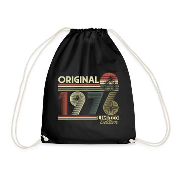 Original 1976 Vintage Vintage Retro Birthday - Drawstring Bag - black - Front
