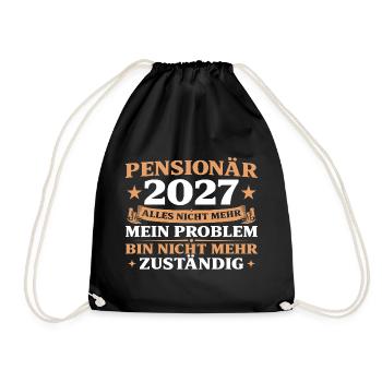 Pensionär 2027 Abschiedsgeschenk Beamter - Turnbeutel - Schwarz - Vorne