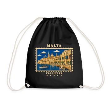 Marque de voyage vintage Malta Valletta - Sac de sport léger - noir - Devant