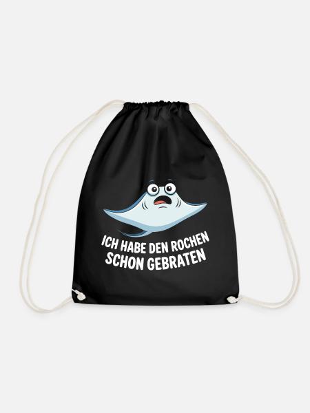 Rochen Schon Gebraten Stachelrochen Manta Rochen - Turnbeutel - Schwarz