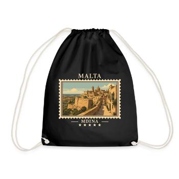 Malta Mdina Vintage Travel Brand - Drawstring Bag - black - Front