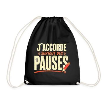 j'accorde surtout des pauses - Sac de sport léger - noir - Devant