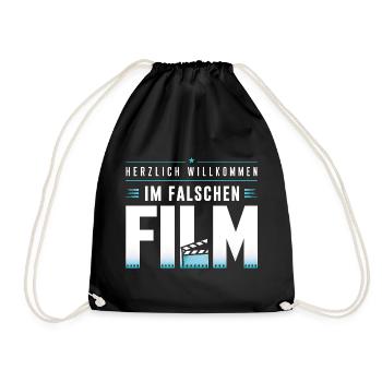 Im Falschen Film – Willkommen - Turnbeutel - Schwarz - Vorne