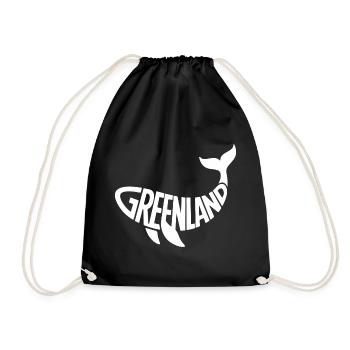  Greenland Wal Motiv Mit Walschwanz Für - Turnbeutel - Schwarz - Vorne
