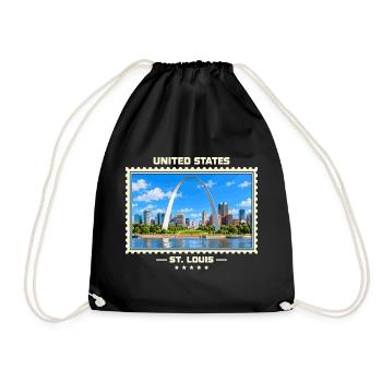 Vereinigte Staaten St. Louis Vintage Reisemarke - Turnbeutel - Schwarz - Vorne