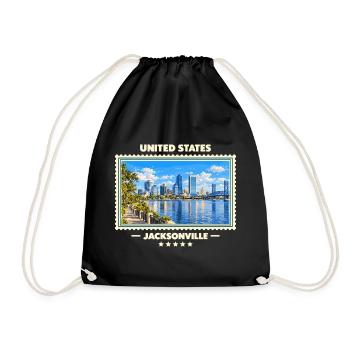 Vereinigte Staaten Jacksonville Vintage Reisemarke - Turnbeutel - Schwarz - Vorne