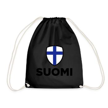 National Flag of Finland - Drawstring Bag - black - Front