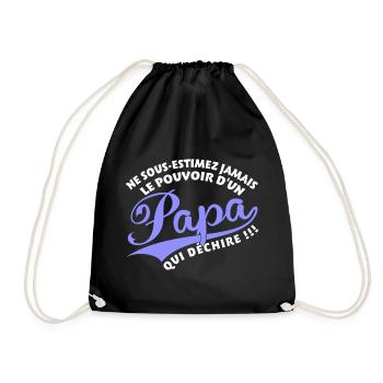 Papa qui déchire bleu - Sac de sport léger - noir - Devant