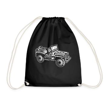Geländewagen / Jeep SUV 01_weiß - Turnbeutel - Schwarz - Vorne