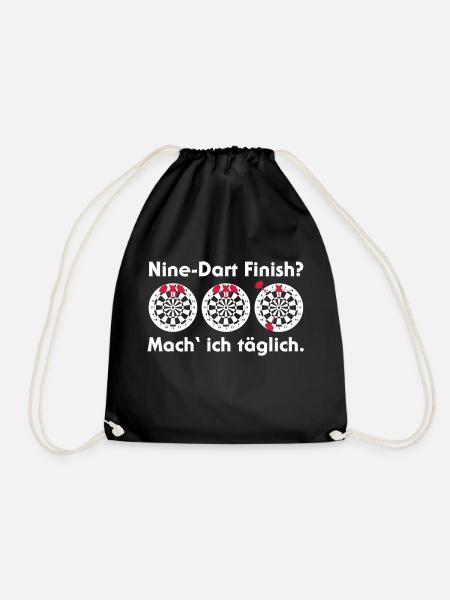 Nine-Dart Finish? Mach' ich täglich. - Turnbeutel - Schwarz