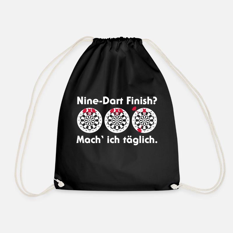 Nine-Dart Finish? Mach' ich täglich. - Turnbeutel - Schwarz