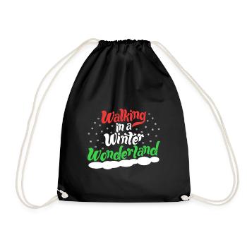 Walking In A Winter Wonderland - Christmas Xmas - Drawstring Bag - black - Front