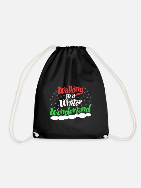 Walking In A Winter Wonderland - Weihnachten Xmas - Turnbeutel - Schwarz