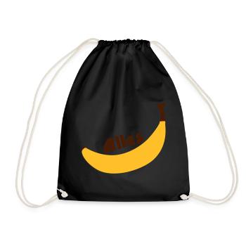 all banana - Drawstring Bag - black - Front