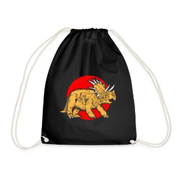 Dinosaure tricératops dinosaure - Sac de sport léger - noir - Devant