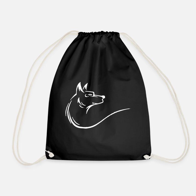 Ein schöner Wolf - minimalistisch - Turnbeutel - Schwarz