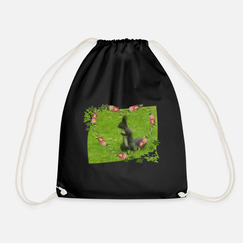 Eichhörnchen Liebe Tiere Tierfreund - Turnbeutel - Schwarz