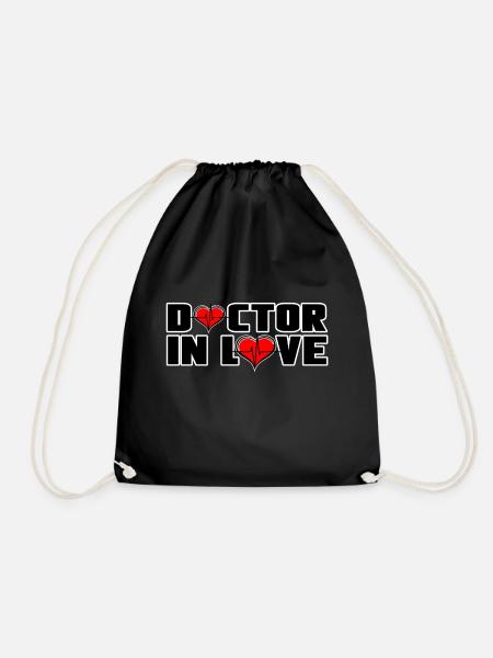 Doctor Doctor Doctors Medicine Love Valentine's Day - Drawstring Bag - black
