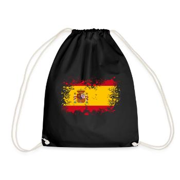 Spain flag stains blot gift idea - Drawstring Bag - black - Front