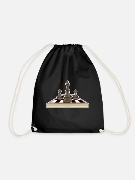 Chess Chess Board - Drawstring Bag - black