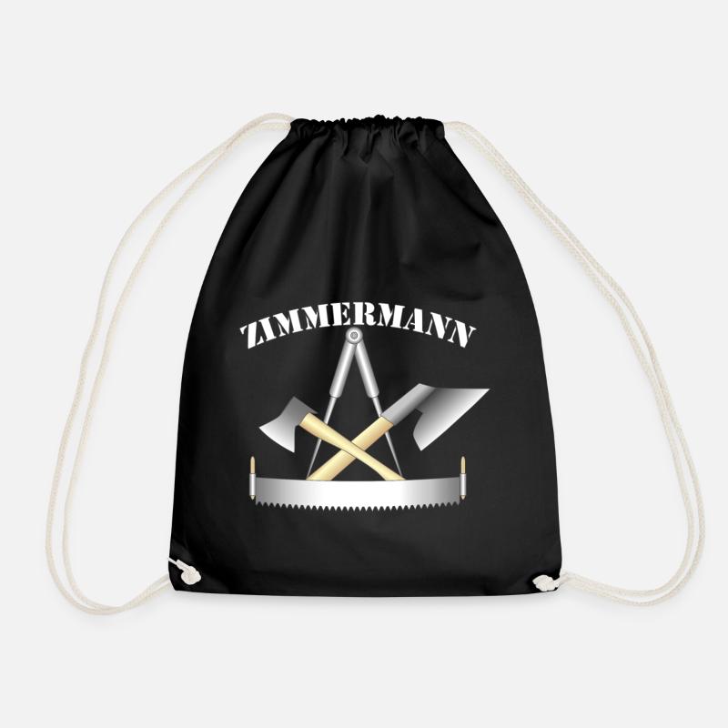Zunftzeichen der Zimmermänner - Turnbeutel - Schwarz