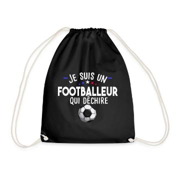 Footballeur football foot footballeuse sport - Sac de sport léger - noir - Devant