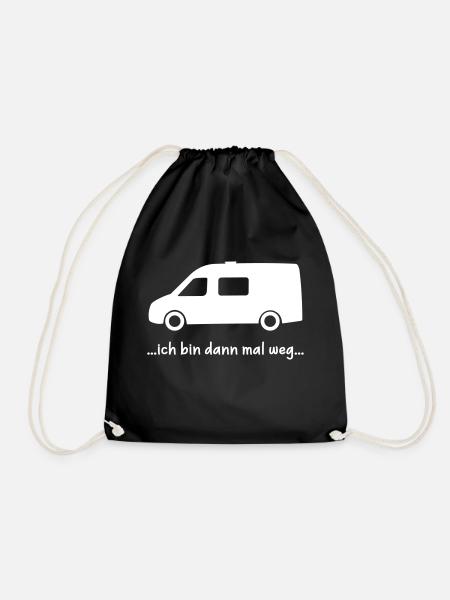 Sprinter Van - ich bin dann mal weg - weiß - Turnbeutel - Schwarz