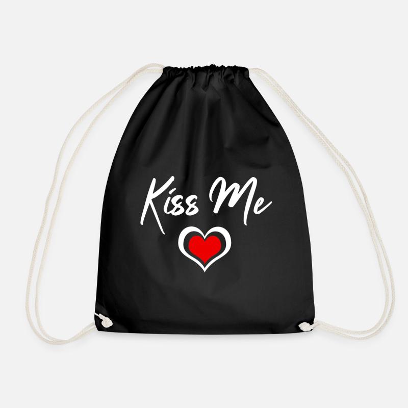 Kiss Me Herzchen - Turnbeutel - Schwarz