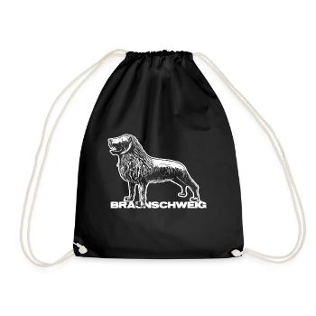 Braunschweiger Löwe T-Shirt Sticker Geschenkidee - Turnbeutel - Schwarz - Vorne