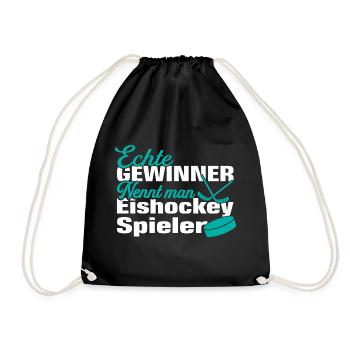 Eishockeyspieler Eishockey Hockey Spruch - Turnbeutel - Schwarz - Vorne
