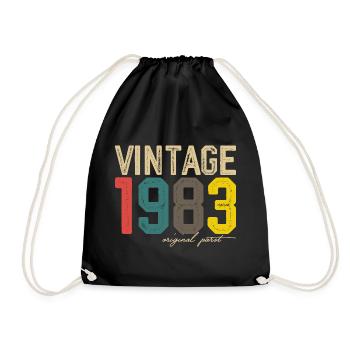 Vintage 1983 Original Print - Drawstring Bag - black - Front
