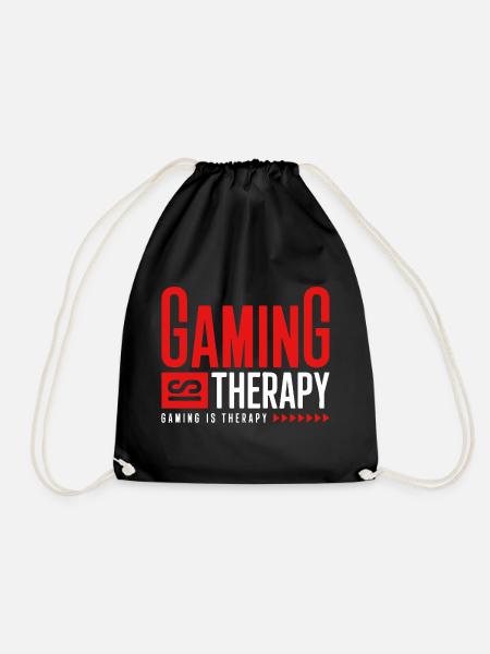 GAMING IST THERAPIE - Turnbeutel - Schwarz