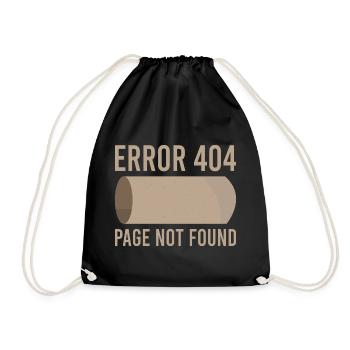 Erreur 404 papier toilette drôle - Sac de sport léger - noir - Devant
