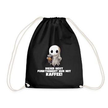 Halloween Geist Spruch Design - Turnbeutel - Schwarz - Vorne